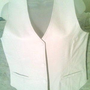 Leather, vest, biker, white
